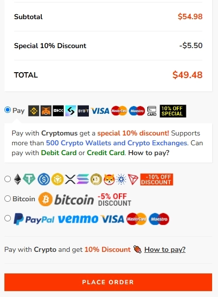 How to pay with Cryptomus at Atunt Store